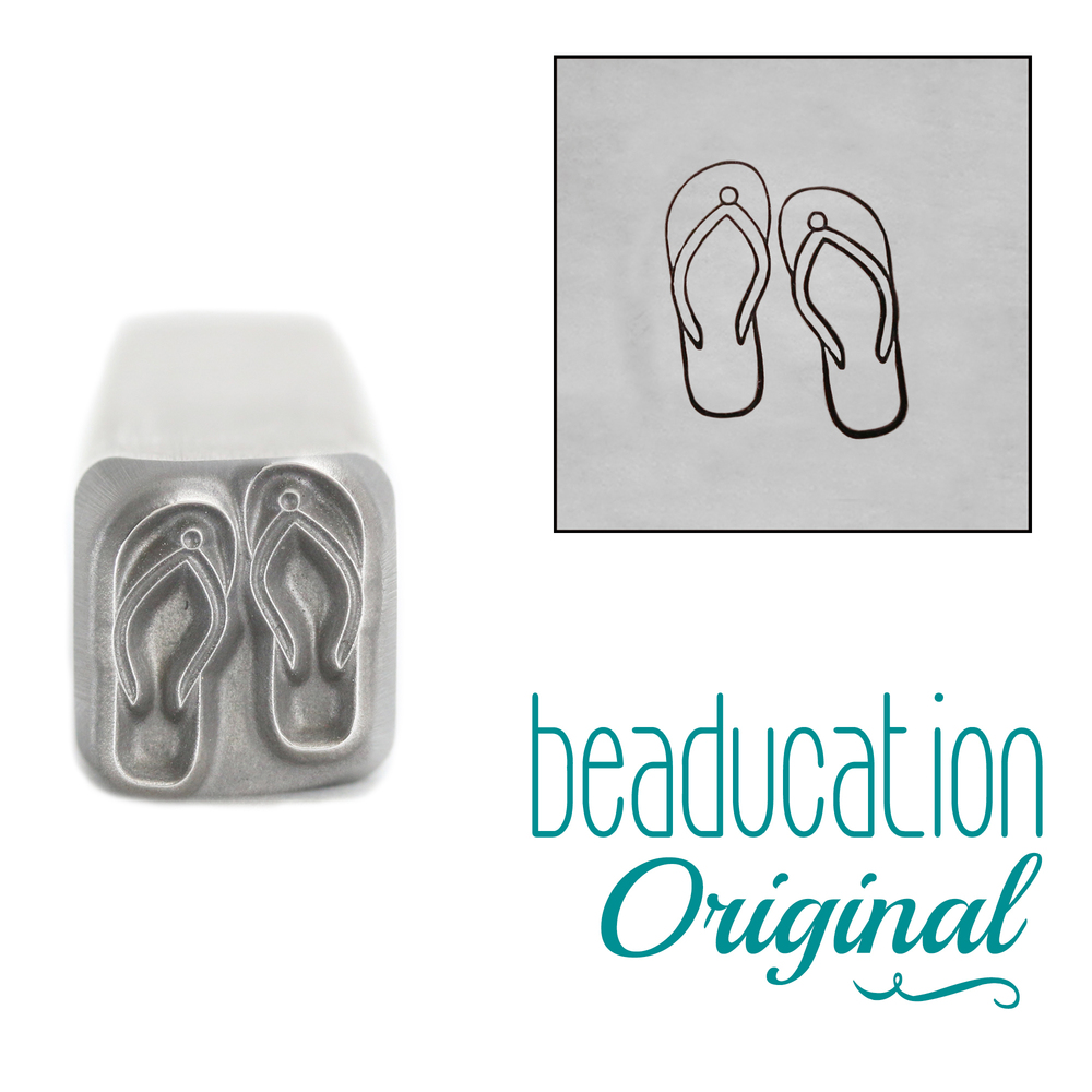 Metal Stamping Tools Flip Flop Metal Design Stamp, 9mm - Beaducation Original
